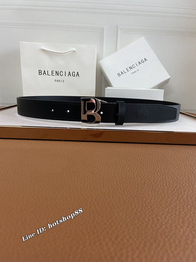 Balenciaga女士皮帶 巴黎世家雙面用牛皮腰帶  jjp1254